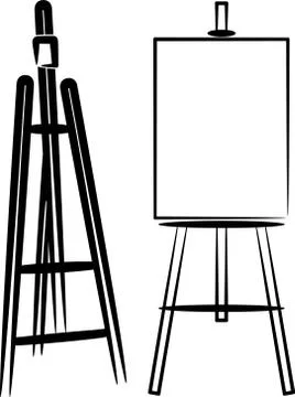 Simple illustration with easels Stock Illustration