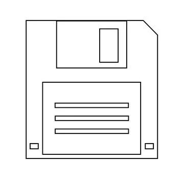 Simple illustration of floppy disk Personal computer component icon Stock Illustration