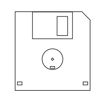 Simple illustration of floppy disk Personal computer component icon 스톡 일러스트