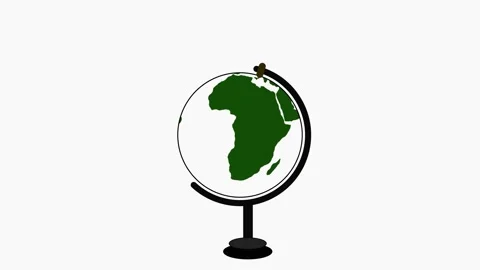 Simple Illustration of a Globe on a Stand with Green Continents on animated.. Stock Footage 321592343