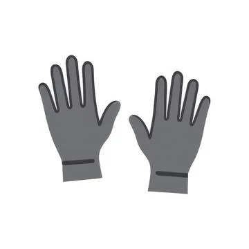 Simple illustration of gray gloves for winter or work Stock Illustration