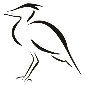 Simple illustration of heron bird Illustrazione stock