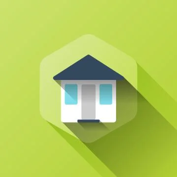 Simple illustration of house icon in flat style 스톡 일러스트