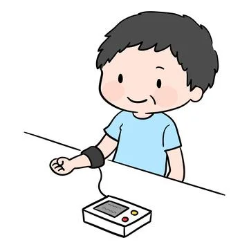 Simple illustration of a man checking pulse Stock Illustration