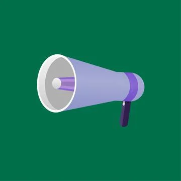 Simple illustration of a megaphone vector design isolated on green background Stock Illustration