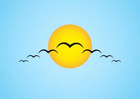 Simple illustration of migrating birds Stock Illustration