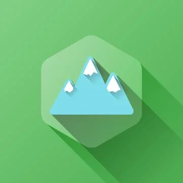 Simple illustration of mountains icon in flat style 스톡 일러스트