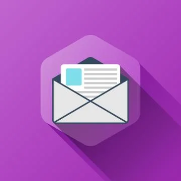 Simple illustration of new message icon in flat style Stock Illustration