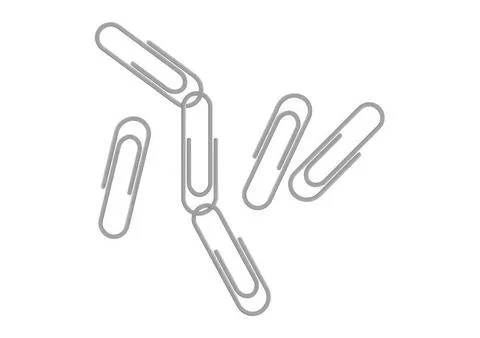 Simple illustration of paperclips on white background 库存插图