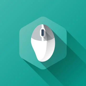 Simple illustration of PC mouse icon in flat style Stock Illustration
