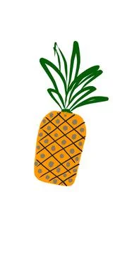Simple illustration of a pineapple. Illustrazione stock