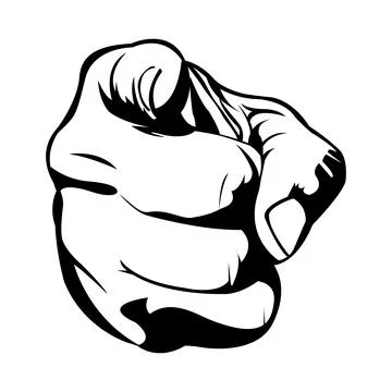 Simple Illustration of Pointing finger from the front side Illustrazione stock