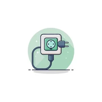 A simple illustration portrays electric socket and plug showcasing energy c.. Stock Illustration