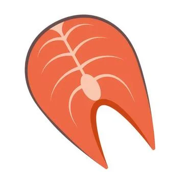 Simple illustration of a raw salmon steak with bone Stock Illustration