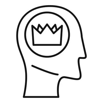 Simple illustration representing someone thinking like a king Stockillustratie