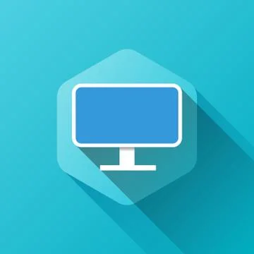 Simple illustration of screen icon in flat style Stock Illustration