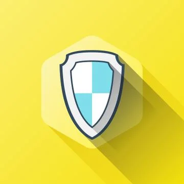Simple illustration of shield or security icon in flat style 스톡 일러스트