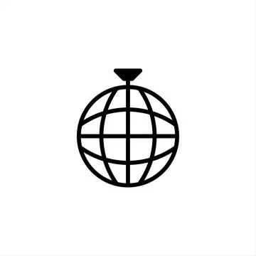 A simple illustration of a stylized globe hanging from a mount showcasing g.. Stock Illustration