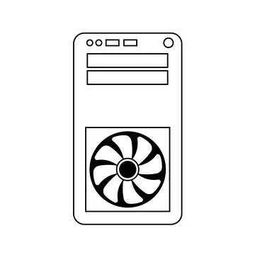 Simple illustration of system unit or personal computer icon Stock Illustration