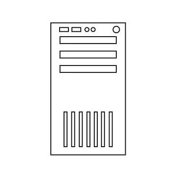 Simple illustration of system unit or personal computer icon Stock Illustration