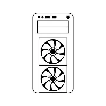 Simple illustration of system unit or personal computer icon Stock Illustration