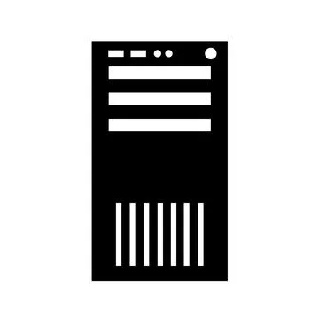 Simple illustration of system unit or personal computer icon Stock Illustration