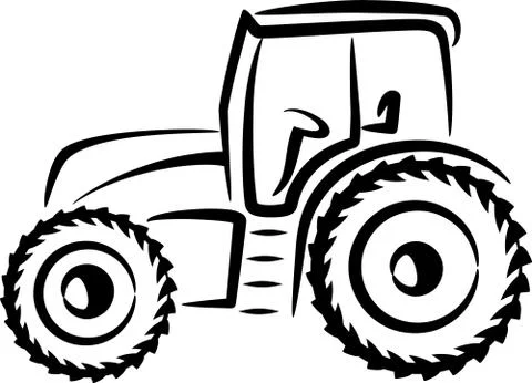 Simple illustration with a tractor Stock Illustration