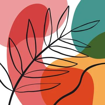 Simple illustration of tropical leaf Stock Illustration