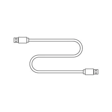 Simple illustration of usb data cable Personal computer component icon Stock Illustration