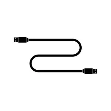 Simple illustration of usb data cable Personal computer component icon Stock Illustration