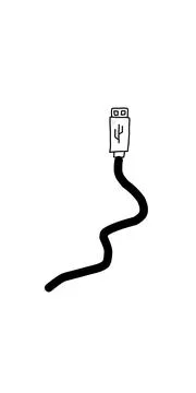 Simple illustration of a USB data cable Stock Illustration