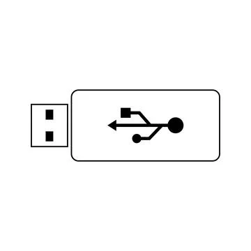 Simple illustration of usb flash drive Personal computer component icon Stock Illustration