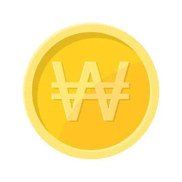 Simple illustration of Won coin Concept of internet currency Stock-Illustration