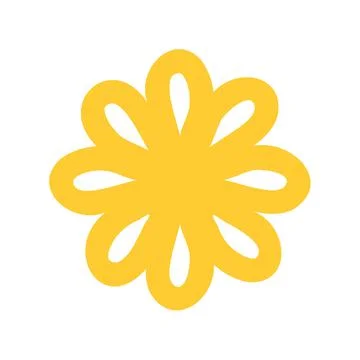 Simple illustration of yellow flower. Separate bloom. Stock Illustration