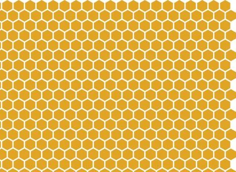 A simple image of a wax bee honeycomb. Flat vector background for branding pr Illustrazione stock