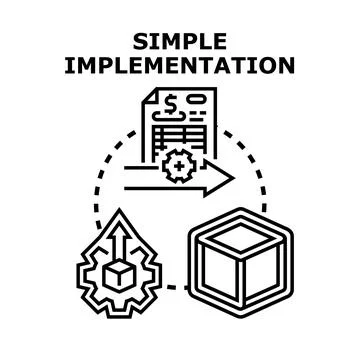 Simple implementation business process strategy planning system Stock Illustration