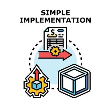 Simple implementation business process strategy planning system Stock Illustration