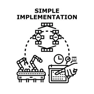 Simple implementation method for business process automation Stockillustratie