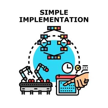 Simple implementation method for business process automation Stock Illustration