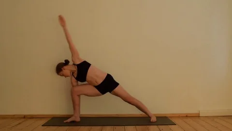 Simple indoor yoga Stock Footage 72977685