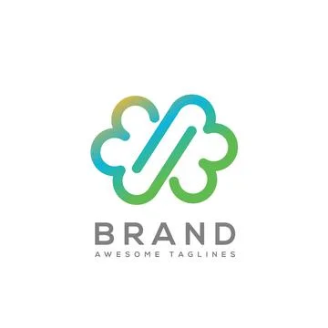 Simple Infinity cloud color logo Stock Illustration