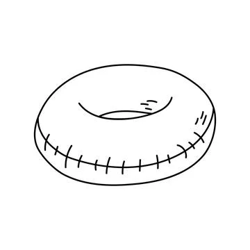 Simple inflatable pool ring outline for summer coloring Stock Illustration