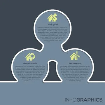 Simple infographic with dark and light colors Stock Illustration