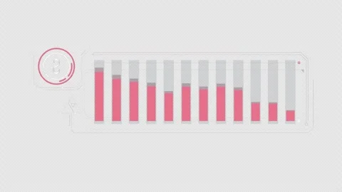 Simple infographic of dollar fall on alpha channel. Stock Footage 252852767
