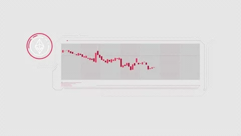 Simple infographic of Ethereum fall on alpha channel. Stock Footage 258338136