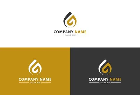 Simple Initial Letter G Luxury negative Space Water Drop Logo Design	 Stock Illustration