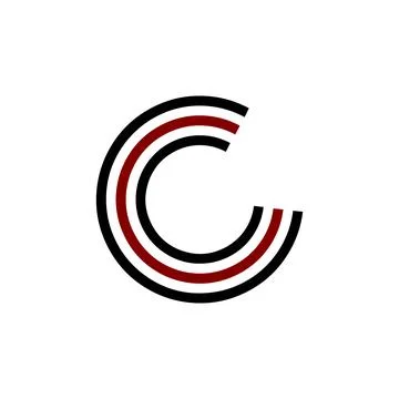 Simple initials c, cc, ccc geometric network line and digital data logo Illustrazione stock