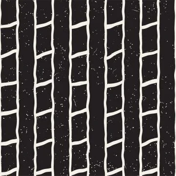 Simple ink geometric pattern. Monochrome black and white strokes background Illustrazione stock