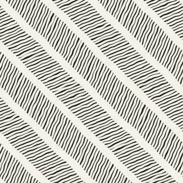 Simple ink geometric pattern. Monochrome black and white strokes background Stockillustratie