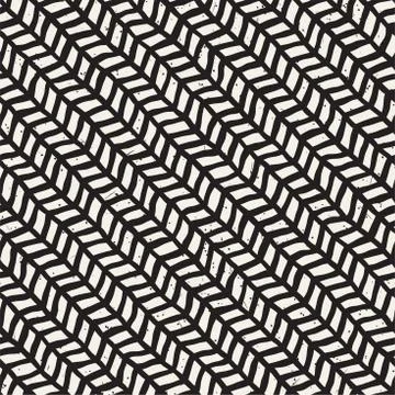 Simple ink geometric pattern. Monochrome black and white strokes background Illustrazione stock